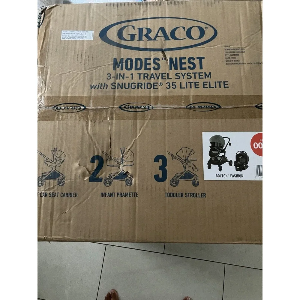 Graco Modes Nest 3-In-1 w/ Snugride 35 Lite Elite Slide New In Box Travel System